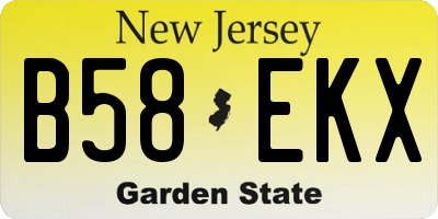NJ license plate B58EKX