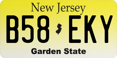 NJ license plate B58EKY