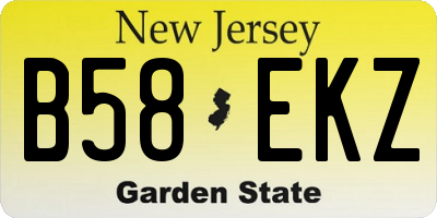 NJ license plate B58EKZ
