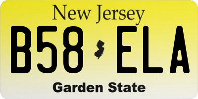 NJ license plate B58ELA
