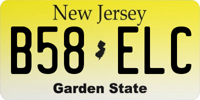NJ license plate B58ELC