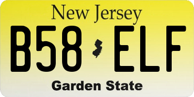 NJ license plate B58ELF