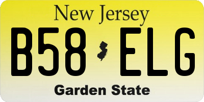NJ license plate B58ELG