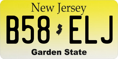 NJ license plate B58ELJ