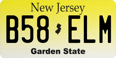 NJ license plate B58ELM