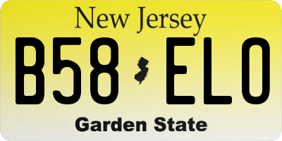 NJ license plate B58ELO