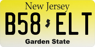 NJ license plate B58ELT