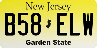 NJ license plate B58ELW