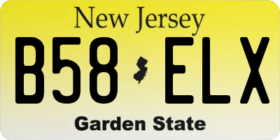 NJ license plate B58ELX