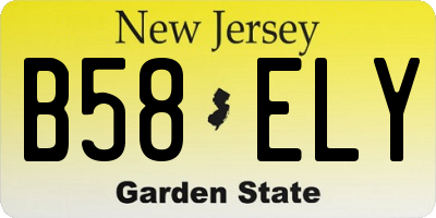 NJ license plate B58ELY