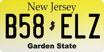 NJ license plate B58ELZ
