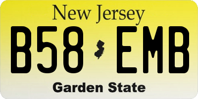 NJ license plate B58EMB