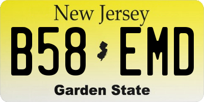 NJ license plate B58EMD