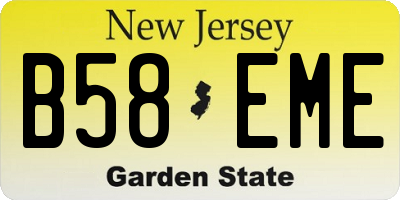 NJ license plate B58EME
