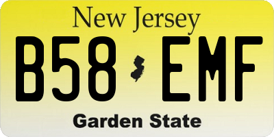 NJ license plate B58EMF