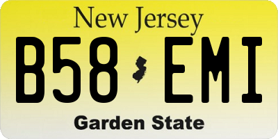 NJ license plate B58EMI