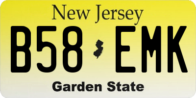 NJ license plate B58EMK