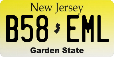 NJ license plate B58EML