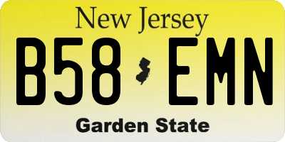 NJ license plate B58EMN