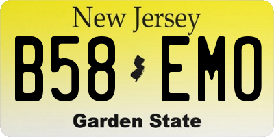 NJ license plate B58EMO