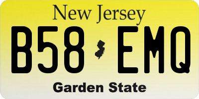 NJ license plate B58EMQ