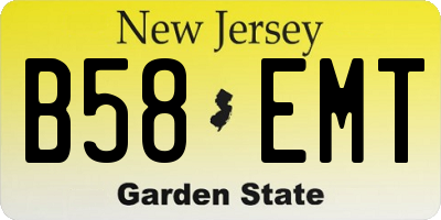 NJ license plate B58EMT