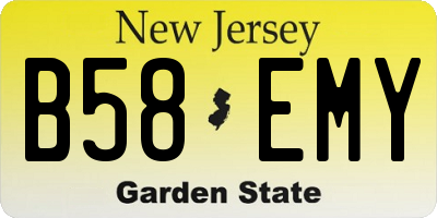 NJ license plate B58EMY