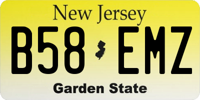 NJ license plate B58EMZ