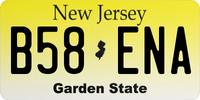 NJ license plate B58ENA
