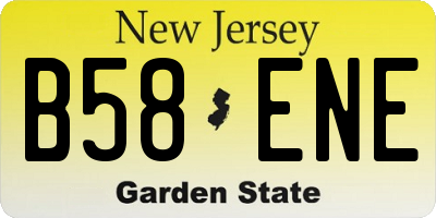 NJ license plate B58ENE