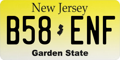 NJ license plate B58ENF