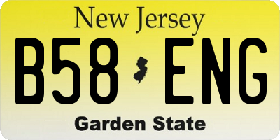 NJ license plate B58ENG