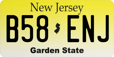 NJ license plate B58ENJ