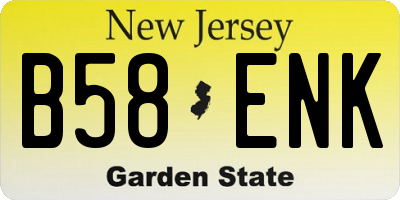 NJ license plate B58ENK
