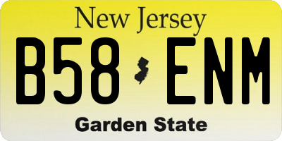 NJ license plate B58ENM