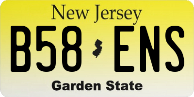NJ license plate B58ENS