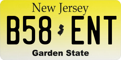 NJ license plate B58ENT
