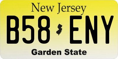 NJ license plate B58ENY