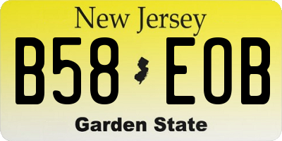 NJ license plate B58EOB