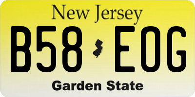 NJ license plate B58EOG