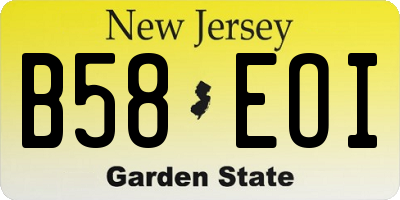 NJ license plate B58EOI