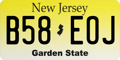 NJ license plate B58EOJ