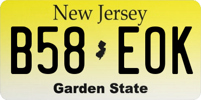 NJ license plate B58EOK