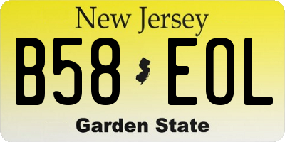 NJ license plate B58EOL