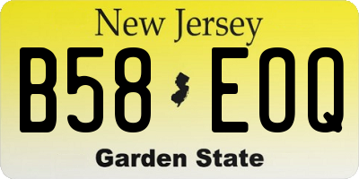 NJ license plate B58EOQ