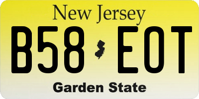 NJ license plate B58EOT