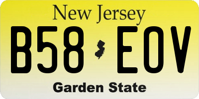 NJ license plate B58EOV