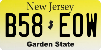 NJ license plate B58EOW