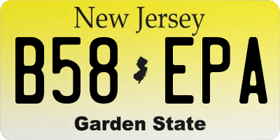 NJ license plate B58EPA
