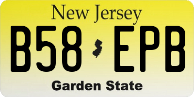NJ license plate B58EPB